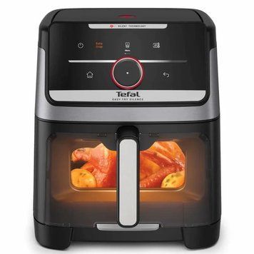 Tefal Мультипіч Tefal Easy Fry Silence XXL Smart Vision, 1800Вт, чаша-7л, сенсорне керув., 55 програм, з віконцем, пластик, нерж. сталь-чорний EY876DE1 фото