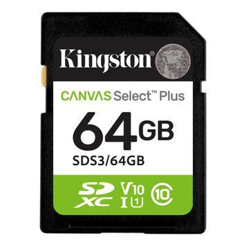 Kingston Карта памяти Kingston SD 64GB C10 UHS-I V10 R100MB/s SDS3/64GB фото