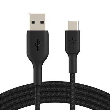 Belkin Кабель USB-A > USB-C заряджання/синхронізації 3м, 15Вт, Type-C, плетений, чорний CAB002BT3MBK фото