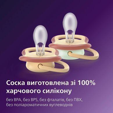 AVENT Пустушка Avent Ultra Air, 0-6 міс., 2 шт, нейтральний дизайн. SCF087/09 фото