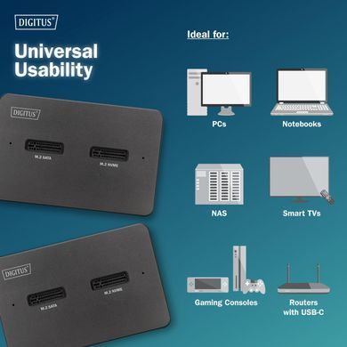 Digitus Док-станція USB-C > 2xSATA SSD/SD DA-71546-1 фото