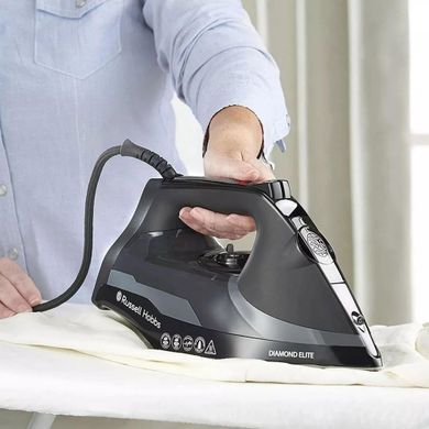 Russell Hobbs Утюг Diamond Elite, 3100Вт, 350мл, паровой удар -220гр, самоочистка от накипи, керам. подошва, черный 27000-56 фото