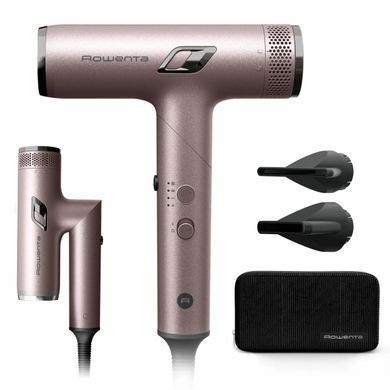 Rowenta Фен Rowenta T-Shape Maestria Nano Foldable, 1700Вт, 3 режими, іоніз-я, хол. обдув, кейс, рожевий HY8530E0 фото