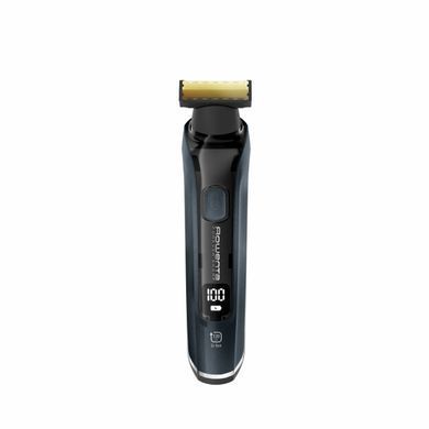 Rowenta Триммер Forever Sharp Ultimate для бороды и усов, акум., насадок-10, 120 мин. работы, дисплей, сталь, синий TN6204E0 фото