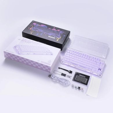 GravaStar Mechanical keyboard GravaStar Mercury K1 80keys, GravaStar x Kailh Cheery Pink, EN, BT/WL/USB, Lavender Purple GSK1_PL фото