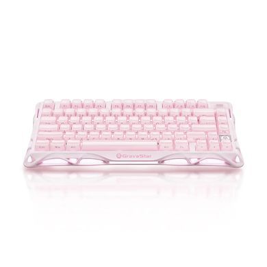 GravaStar Клавиатура механическая Mercury K1 80keys, GravaStar x Kailh Cheery Pink, EN/UKR, BT/WL/USB, Sakura Pink GS_K1_P_PNK фото
