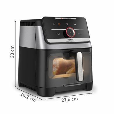 Tefal Мультипіч Tefal Easy Fry Silence XXL Smart Vision, 1800Вт, чаша-7л, сенсорне керув., 55 програм, з віконцем, пластик, нерж. сталь-чорний EY876DE1 фото