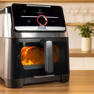 Tefal Мультипіч Tefal Easy Fry Silence XXL Smart Vision, 1800Вт, чаша-7л, сенсорне керув., 55 програм, з віконцем, пластик, нерж. сталь-чорний EY876DE1 фото