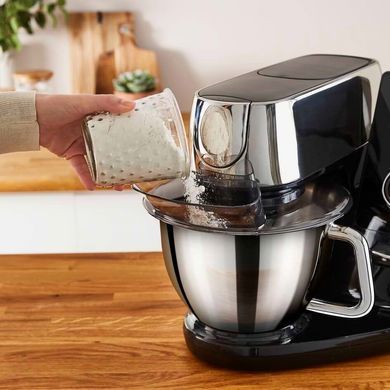 Tefal Кухонная машина I-Coach Touch, 1200Вт, чаша-металл, корпус-металл+пластик, дисплей, насадок-3, подкл. к смартфону, встр. весы, черный QB951837 фото