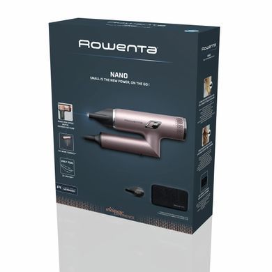 Rowenta Фен Rowenta T-Shape Maestria Nano Foldable, 1700Вт, 3 режими, іоніз-я, хол. обдув, кейс, рожевий HY8530E0 фото