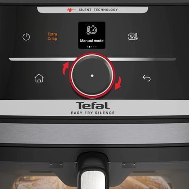 Tefal Мультипіч Tefal Easy Fry Silence XXL Smart Vision, 1800Вт, чаша-7л, сенсорне керув., 55 програм, з віконцем, пластик, нерж. сталь-чорний EY876DE1 фото