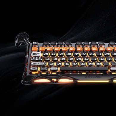 GravaStar Клавіатура механічна Mercury K1 Pro 80keys, GravaStar x Kailh Speedy Mint, BT/WL/USB, CyberFlare GS_K1_PRO_BO_BLK фото