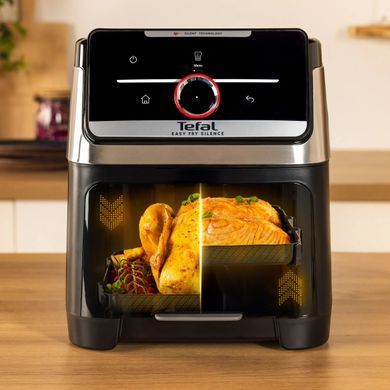 Tefal Мультипіч Tefal Easy Fry Silence XXL Smart Vision, 1800Вт, чаша-7л, сенсорне керув., 55 програм, з віконцем, пластик, нерж. сталь-чорний EY876DE1 фото