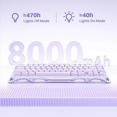 GravaStar Mechanical keyboard GravaStar Mercury K1 80keys, GravaStar x Kailh Cheery Pink, EN, BT/WL/USB, Lavender Purple GSK1_PL фото