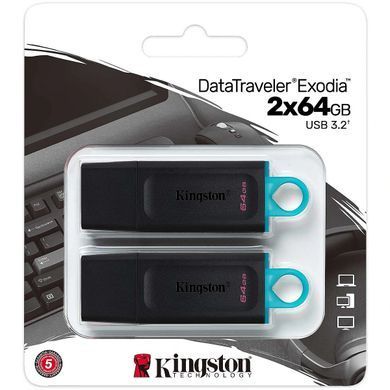Kingston Накопичувач 64GBx2 USB 3.2 Type-A Gen1 DT Exodia DTX/64GB-2P фото