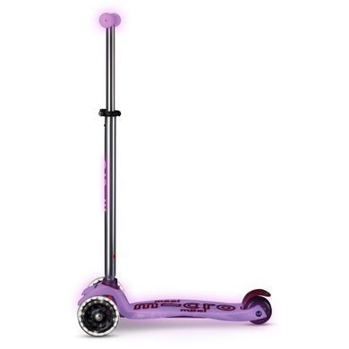 Самокат MICRO серії "Maxi Deluxe Glow LED" &ndash; СЯЙНИСТО-ПУРПУРОВИЙ (до 50 kg, 3-х колісний, світло) MMD367 фото