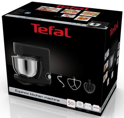 Кухонная машина Tefal MASTERCHEF ESSENTIAL, 800Вт, чаша-металл, корпус-металл+пластик, насадок-3, черный QB15E838 фото