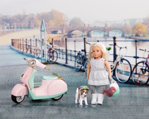Транспорт для ляльок LORI Скутер з коляскою і собачкою LO37034Z фото