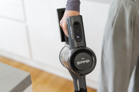 Gorenje Пылесос беспроводный, 70Вт, конт пыль -0.7л, автон. раб. до 60мин, HEPA, подсветка, индикатор, антрацит SVC222480AA фото
