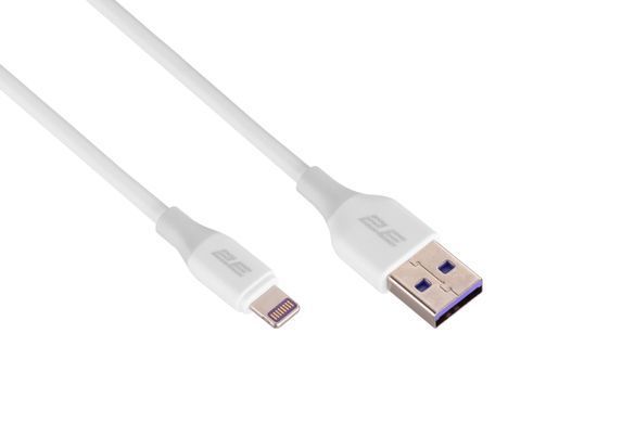 2E Кабель USB-A > Lightning заряджання/синхронізації 1м, Glow, білий 2E-CCAL-WH фото