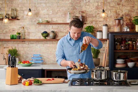 Tefal Кастрюля Jamie Oliver Home Cook, 8.4 л, с крышкой, нержавеющая сталь, силикон E3186375 фото