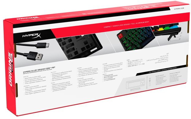HyperX Клавиатура Alloy Origins Core PBT Red USB RGB ENG/RU Black 639N7AA фото