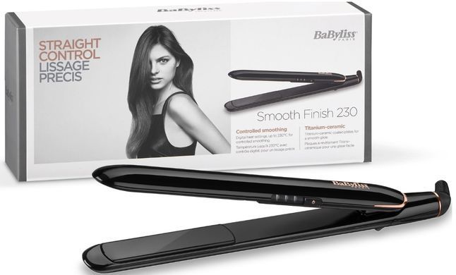 BaByliss Випрямляч, 41Вт, темп.режимів-3, 180-230С, кераміка, чорний ST250E фото