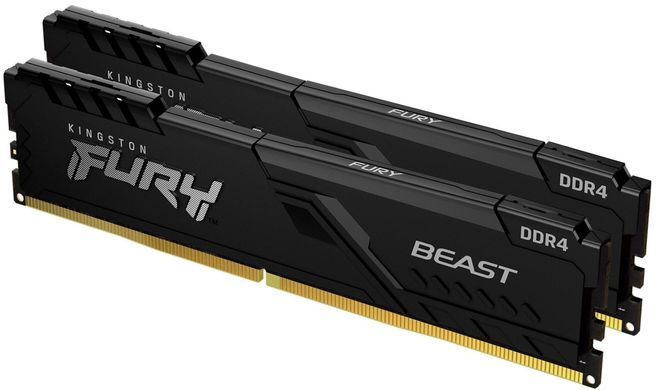 Kingston Пам'ять ПК Kingston DDR4 16GB KIT (8GBx2) 3200 FURY Beast KF432C16BBK2/16WP фото