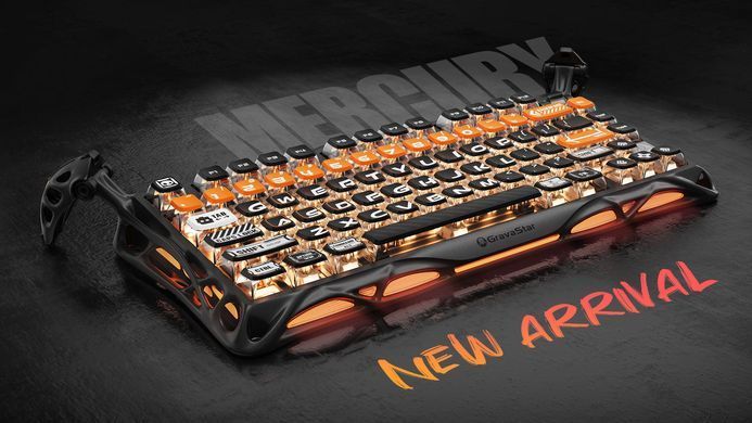 GravaStar Клавіатура механічна Mercury K1 Pro 80keys, GravaStar x Kailh Speedy Mint, BT/WL/USB, CyberFlare GS_K1_PRO_BO_BLK фото