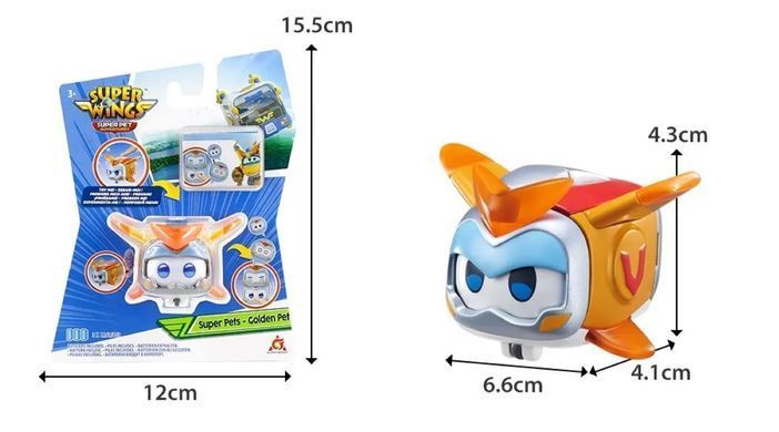 Super Wings Ігрова фігурка Super Pet Золотий Хлопчик улюбленець (Golden Boy pet), світло EU770431 фото