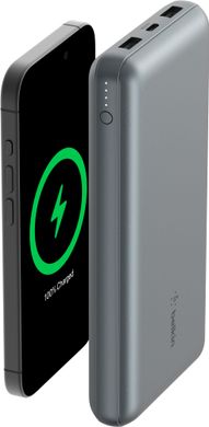 Belkin Акумулятор портативний літій-іонний Power Bank 10000мА·год, 15Вт, 2хUSB-A/USB-C, cірий BPB011BTGY фото