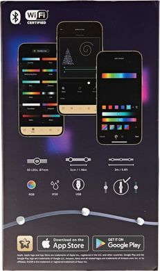 Twinkly Гірлянда Smart LED Dots Lights RGB 60 IP20 3м кабель прозорий без БЖ TWD060STP-T фото