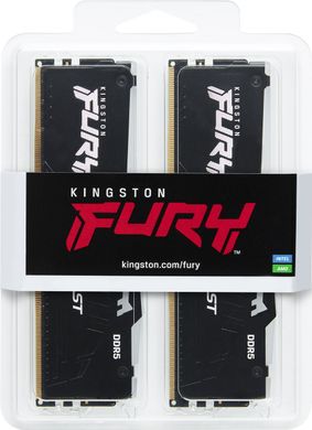 Пам'ять ПК Kingston DDR5 32GB KIT (16GBx2) 4800 FURY Beast RGB KF548C38BBAK2-32 фото