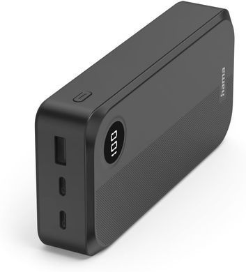 HAMA Акумулятор портативний літій-іонний Power Bank Hama 20000 мА&middot;год, 2хUSB-C/USB-A, black 00201755 фото
