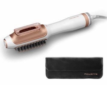 Rowenta Фен-щітка Reverso Dry&Brush 2в1, 1200Вт, 3 режими, іоніз-я, хол. обдув, насадок-2, кераміка, біло-золотистий CF9820F0 фото