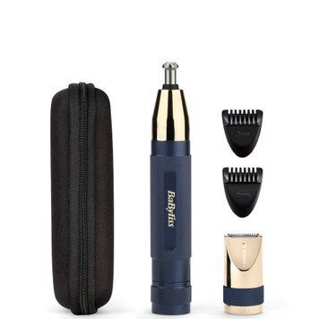 BaByliss Триммер для бровей, усов, носа, ушей, 1xAA, насадок-3, чехол, сталь, синий E112E фото