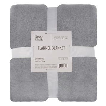 ARDESTO Плед Ardesto Flannel 200х220см, 100% поліестер, сірий світлий