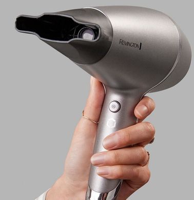 Remington Фен ProLuxe You Adaptive, 2400Вт, 3 режими, дифузор, іоніз-я, хол. обдув, турбо режим, сірий AC9800 фото