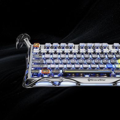 GravaStar Клавиатура механическая Mercury K1 Pro 80keys, GravaStar x Kailh Speedy Mint, BT/WL/USB, Interstellar Silver GS_K1_PRO_S_CGRY фото