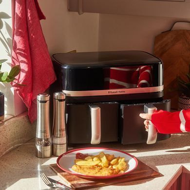Russell Hobbs Мультипіч Satis Fry DualBaske 2800Вт, чаша-4.5/4.5л, сенсорне управл., 9 авто. программ, пластик, чорний 27680-56 фото