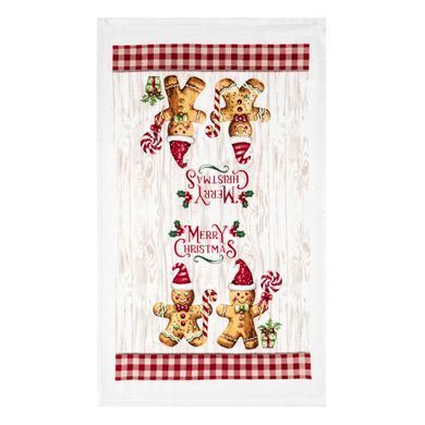 ARDESTO Kitchen gift set Christmas Gingerbread, 3pcs, 100% cotton (towel), 100% polyester (pot holders), red