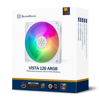 SilverStone Корпусный вентилятор Vista VS120W-ARGB, 120mm, 2000rpm, 4pin PWM, 4-1 pin ARGB (5V LED), 30,6dBa SST-VS120W-ARGB фото