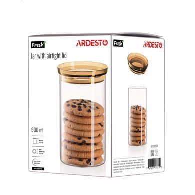 ARDESTO Банка для зберігання Fresh 900мл, скло, пластик, прозорий