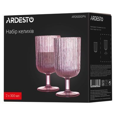 ARDESTO Набор бокалов низких, 300мл, 2шт, стекло, розовый AR2630GPN фото
