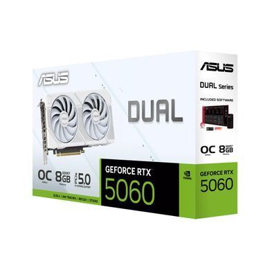ASUS Graphic Card GeForce RTX 5060 8GB GDDR7 OC DUAL-RTX5060-O8G-WHITE 90YV0N15-M0NA00 фото