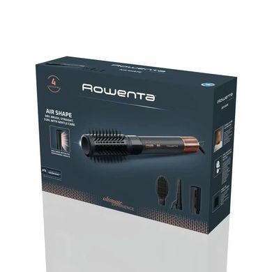Rowenta Фен-щітка Rowenta Air Shape, 1300Вт, 3 режими, іоніз-я, хол. обдув, 4 насадки, кераміка, чорно-золотий UB9820E0 фото