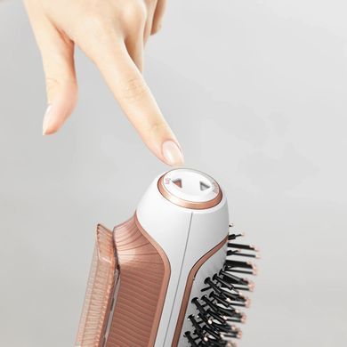 Rowenta Фен-щітка Reverso Dry&Brush 2в1, 1200Вт, 3 режими, іоніз-я, хол. обдув, насадок-2, кераміка, біло-золотистий CF9820F0 фото