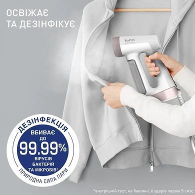 Tefal Отпариватель компактный Pure Force 2в1, 1800Вт, 180мл, постоянный пар - 35гр, керам. подошва, белый DT8720E0 фото