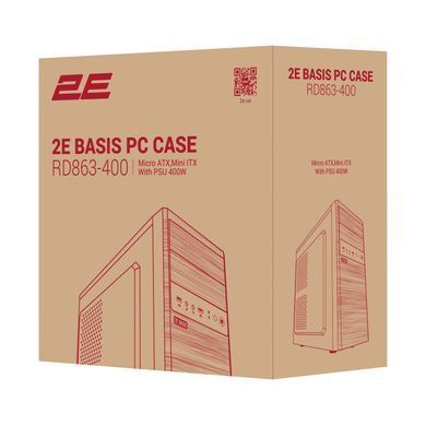 2E Корпус 2E Basis RD863-400 с БП ATX400 2xUSB2.0 VGA 320мм mATX чёрный 2E-RD863-400 фото