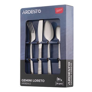 ARDESTO Набір столових приборів Gemini Loreto, 24 прибори, нержавіюча сталь AR0824LS фото
